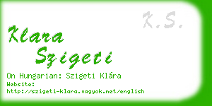 klara szigeti business card